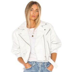 LAMARQUE Dylan White Leather Moto Jacket